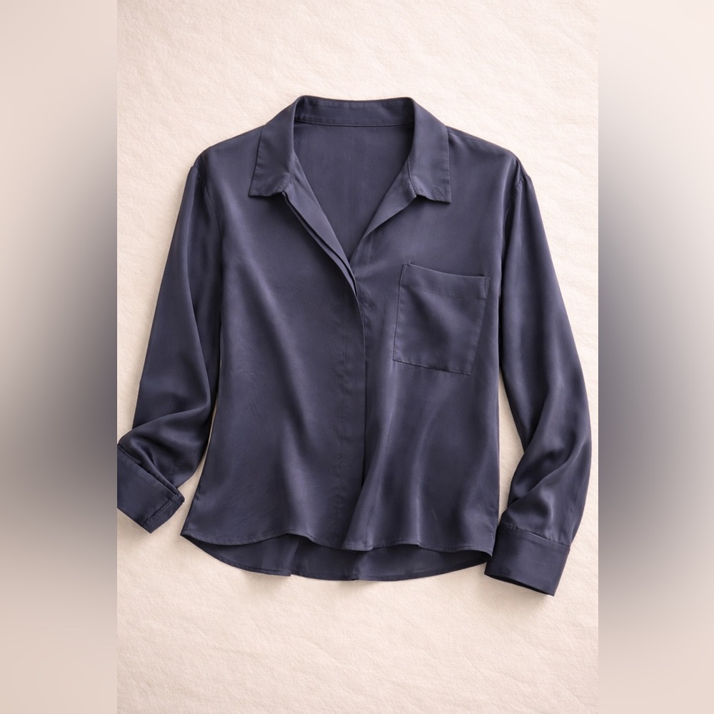 Diane Von Furstenberg Silk Blouse NWT Womens Minimalist Luxury Workwear Sz 10